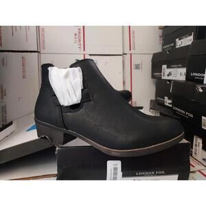 LONDON FOG Women's Tommy Ankle Boot black COWBOY burnished SIZE 10 #62i